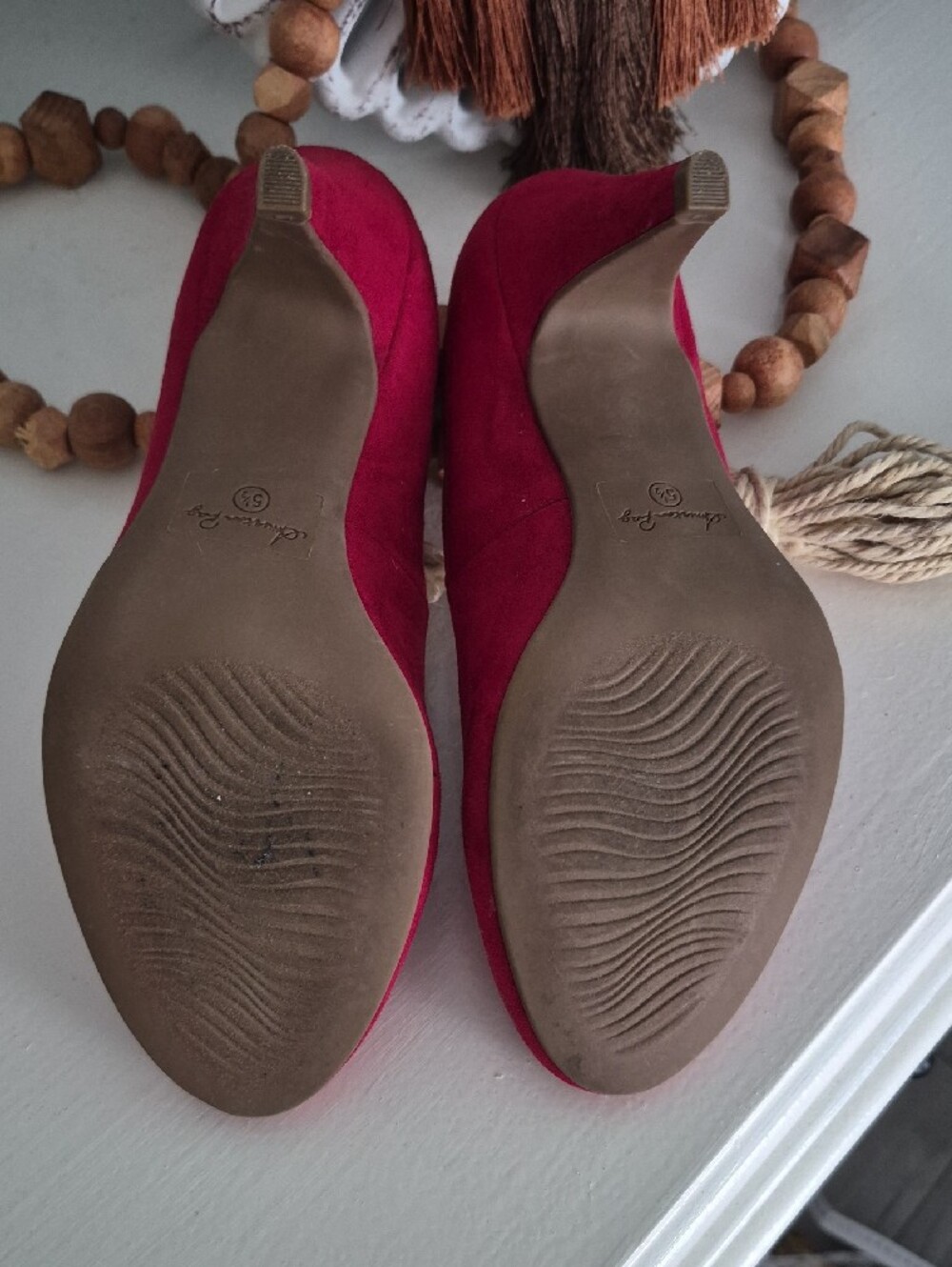American Rag Red Suede Round-Toe Pumps - Picture 4 of 4